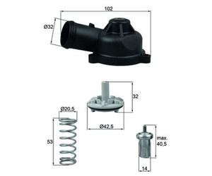 Thermostat d'eau MAHLE TI 244 83D