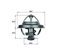 Thermostat d'eau MAHLE TX 27 71D