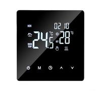 Thermostat électrique intelligent de chauffage au sol WiFi télécommandé via pour Tuya 25 A Charge 5000 W Grand écran Matériau PC ignifuge Plage de température réglable 86 x 86 mm (noir)