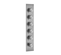 Thermostat encastrable Gessi 316 prêt à lemploi, montage vertical, 5 voies séparées, une rosace, 54520239, Couleur: Acier inoxydable brossé mat
