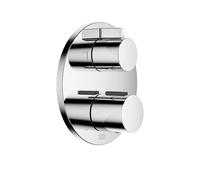 Thermostat encastré Dornbracht avec réglage de débit à deux voies, plaques de recouvrement 150mm, 36426970-93, Couleur: Chrome brossé
