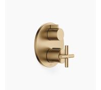 Thermostat encastré TARA de Dornbracht avec réglage de débit à sens unique, 36425892-39, Couleur: Dark Brass brossé