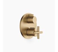 Thermostat encastré TARA de Dornbracht avec régulation de débit à deux voies, 36426892-39, Couleur: Dark Brass brossé