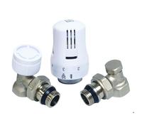 SOMATHERM FOR YOU - Kit Thermostatique 2 Pièces Équerre 1/2, Connexion Universelle M30x1,5, Raccordement 15/21, Étanchéité Coté Radiateur, Robinet Thermostatique, Coude de Réglage