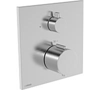 Thermostat Hansa HANSAEASYTHERM 8113, kit de finition 8113926280, partie visible pour une sortie, carré, acier brossé