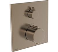 Thermostat Hansa HANSAEASYTHERM 8113, kit de montage 8113926281, partie visible pour une sortie, bronze carré