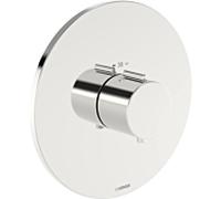 Thermostat Hansa HANSAEASYTHERM 8860, kit de montage 88609245, partie visible pour une sortie, rond chromé