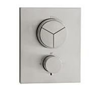 Herzbach Design iX thermostat 17.803055.2.09 acier inoxydable brossé, encastré, 160x130mm, pour 3 Verbraucher
