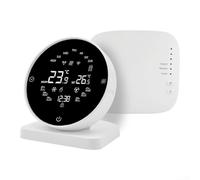 Thermostat intelligent, 1 lot de 1 RF433, contrôle du chauffage au sol, bouton vocal programmable avec application, support mural double alimentation pour la maison (sans Wi-Fi)