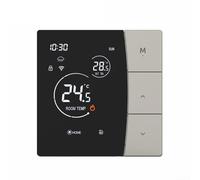 Thermostat intelligent 3/16 A compatible avec Tuya pour systèmes de chauffage électrique au sol, chaudière à eau et chaudière à gaz, fonctions de surveillance et de planification à distance (gris