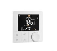 Thermostat intelligent, 8,6 x 8,6 cm, blanc, programmable pour chauffage au sol, interrupteur de contrôle de la température, mode économie d'énergie avec planification hebdomadaire et commande vocale