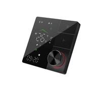 Thermostat Intelligent Avec Bouton, Contrôleur De Température WiFi, Thermostat De Climatisation, Contrôleur AC for Unité De Bobine De Ventilateur for Pièce À Domicile(Black,2P-With WiFi)