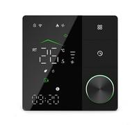 Thermostat intelligent avec bouton pour télécommande WiFi et voix, compatible avec l'application Smart Life, offre programmation et température programmables (noir)