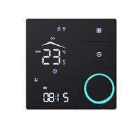Thermostat intelligent avec connectivité WiFi pour systèmes de chauffage électrique au sol et chaudière avec interface LCD couleur conviviale (3A-noir)