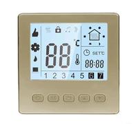 Thermostat intelligent avec minuterie hebdomadaire programmable 5+1+1 et sécurité enfant avec affichage LCD de la température pour systèmes de chauffage (doré)