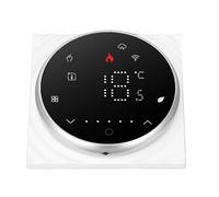 Thermostat Intelligent, carré 5A Programmable Thermostat Domestique Numérique avec écran LED rétroéclairé, Contrôleur de Température Intelligent Thermostat de Chaudière (White)