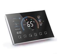 Thermostat intelligent de pompe à chaleur WiFi programmable Contrôleur numérique tactile de 10,9 cm Contrôle vocal App Système de chauffage à distance Noir BHP-8000