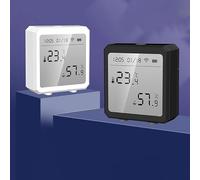 Thermostat intelligent intelligent avec contrôleur de température Wi-Fi et moniteur hygromètre numérique pour la détection du climat ambiant, moniteur de température sans fil avec écran LCD (pour noir