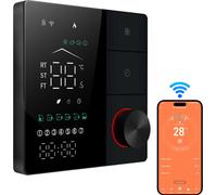 Thermostat intelligent pour chauffage au sol électrique ��C Thermostat AC WiFi avec apprentissage de l'IA, écran tactile numérique et réglages programmables DIY pour l'efficacité énergétique