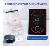 Thermostat Intelligent pour Maison Eau Chauffage Electrique Eau Chaudière Gaz Thermostat AC avec VA Ecran Numérique Tactile et Bouton Ajustable 5+1+1 Programmation Hebdomadaire/Manuel/Auto/Mode Vacanc