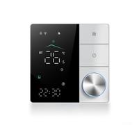 Thermostat intelligent programmable avec bouton de commande, connectivité WLAN et accès à distance via l'application pour une gestion efficace du chauffage