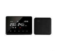 Thermostat intelligent sans fil avec récepteur RF, contrôle vocal et application, prend en charge les modes manuels et automatiques pour systèmes de chauffage (noir)