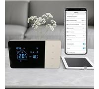 Thermostat intelligent sans fil, montage mural, numérique, programmable et programmable pour chaudière, contrôleur de température avec télécommande pour smartphone (WiFi)