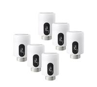 Thermostat Intelligent Tuya ZigBee, Actionneur De Radiateur, Vanne Thermostatique TRV avec Support Lumière Ambiante RéDuit Les CoûTs De Chauffage(6PCS)