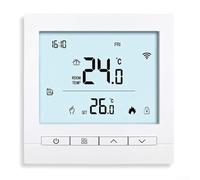 Thermostat intelligent WiFi à écran tactile avec contrôle par micro-ordinateur, modes programmables et accès à distance par application, compatible avec les systèmes de chauffage de chaudière à gaz
