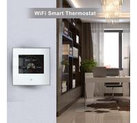 Thermostat intelligent WiFi Contrôleur de température programmable hebdomadaire Contrôle tactile/application mobile/contrôle vocal compatible avec Alexa/ Home, pour chaudière à eau/gaz 5A
