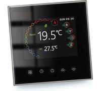 Thermostat intelligent WiFi Contrôleur de température programmable hebdomadaire Contrôle tactile/application mobile/contrôle vocal compatible avec Alexa/ Home, pour chaudière à eau/gaz 5A