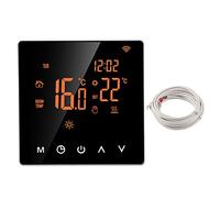 Thermostat intelligent WIFI LCD, chauffage électrique au sol, contrôle de la température, économie d'énergie pour les maisons, les bureaux, les hôtels, AC230V (Dos orange et bouton blanc 16A)