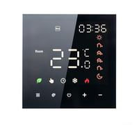 Thermostat intelligent WiFi LCD écran tactile Remote Voice Assistant Compatible Contrôle intelligent du chauffage Économie d'énergie Design moderne Sécurité Maison Blanc Noir Pour appartement (Black
