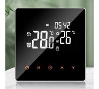 Thermostat intelligent WiFi pour chauffage au sol, avec grand écran LCD HD, verrouillage de sécurité enfant, boîtier ignifuge et télécommande par application (25 A)