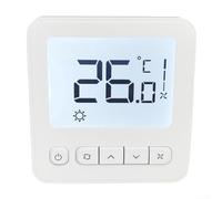 Thermostat LCD avec mesure précise de l'humidité - Calendrier programmable - Fonctionnement économe en énergie - Écran convivial - Compact - 86 x 86 x 15 mm - Blanc - Pour le climat intérieur