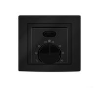 Thermostat manuel pour plancher chauffant 230 V 16 A avec capteur externe pour un contrôle efficace et précis du chauffage (noir)