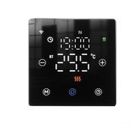 Thermostat numérique intelligent WiFi avec programmation hebdomadaire personnalisable pour chaudière à gaz Gestion à distance via application contrôleur de chauffage à économie d'énergie (Noir)