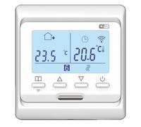 Thermostat numérique LCD avec précision de contrôle ± 0,5 °C pour chauffage au sol et à l'eau, design économe en énergie avec affichage de la température ± 0,1 °C et boîtier de protection IP20, blanc