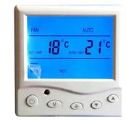 Thermostat numérique pour chauffage au sol 220 V LCD programmable avec 4 modes de ventilateur réglables et boîtier ABS à économie d'énergie, blanc