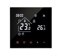 Thermostat numérique programmable pour chauffage au sol à eau, thermostat de pièce intelligente avec contrôle par application, compatible avec assistant vocal, 230 V, précision 0,5 °C, noir