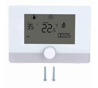 Thermostat numérique programmable pour système de Chauffage à chaudière Murale, régulateur de température ambiant hebdomadaire programmable avec rétroéclairage Bleu LCD, Compatible (Blanche)