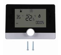 Thermostat numérique programmable pour système de Chauffage à chaudière Murale, régulateur de température ambiant hebdomadaire programmable avec rétroéclairage Bleu LCD, Compatible (Noire)