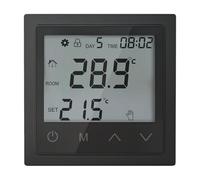 Thermostat Numérique, Thermostats D'ambiance pour Chauffage par Le Sol, LCD Display, Programmable électriquement pour Régulateur de Température Ambiante, Thermostat de Chauffage, Noir