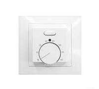 Thermostat pour chauffage au sol, contrôleur mécanique 230 V 16 A avec capteur externe pour systèmes électriques au sol (blanc)