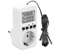 Thermostat Prise Numérique 230V avec Sonde, Contrôleur de Température Chauffage Refroidissement, Minuterie et Alarme Température pour Serre Aquarium Terrarium Reptiles