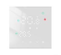 Thermostat programmable avec écran tactile LCD - Régulateur de chauffage numérique pour chaudière à gaz électrique - Écran tactile LCD - Régulateur de température - Blanc