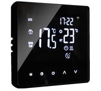 Thermostat programmable High Tech avec écran tactile et application mobile pour contrôle à distance de la température (noir)