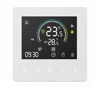 Thermostat programmable intelligent avec écran LCD couleur tactile, pour un contrôle précis de la température du chauffage au sol à la maison ou au bureau, design à économie d'énergie (WiFi blanc 25 A