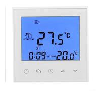 Thermostat programmable intelligent avec grand écran LCD pour contrôle du chauffage électrique et mémoire de panne de courant 16 A (blanc)