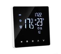 Thermostat programmable pour chauffage au pour sol avec écran tactile LCD et double sonde - Régulateur de température pour précis 5-35°C pour maison et bureau(3A black)